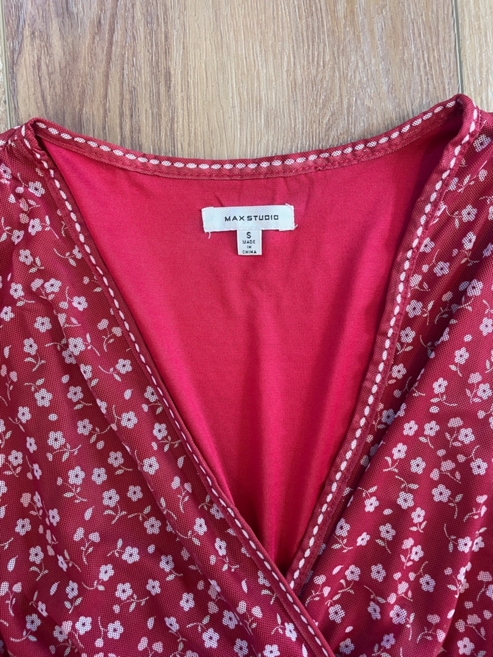 Max Studio Raspberry Red Floral Dress - Picture 8 of 9